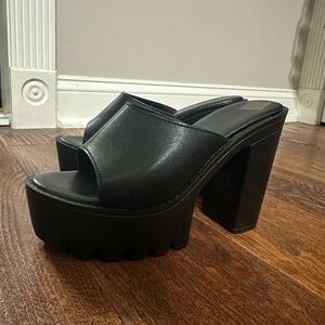 Chunky Black Platform Heels